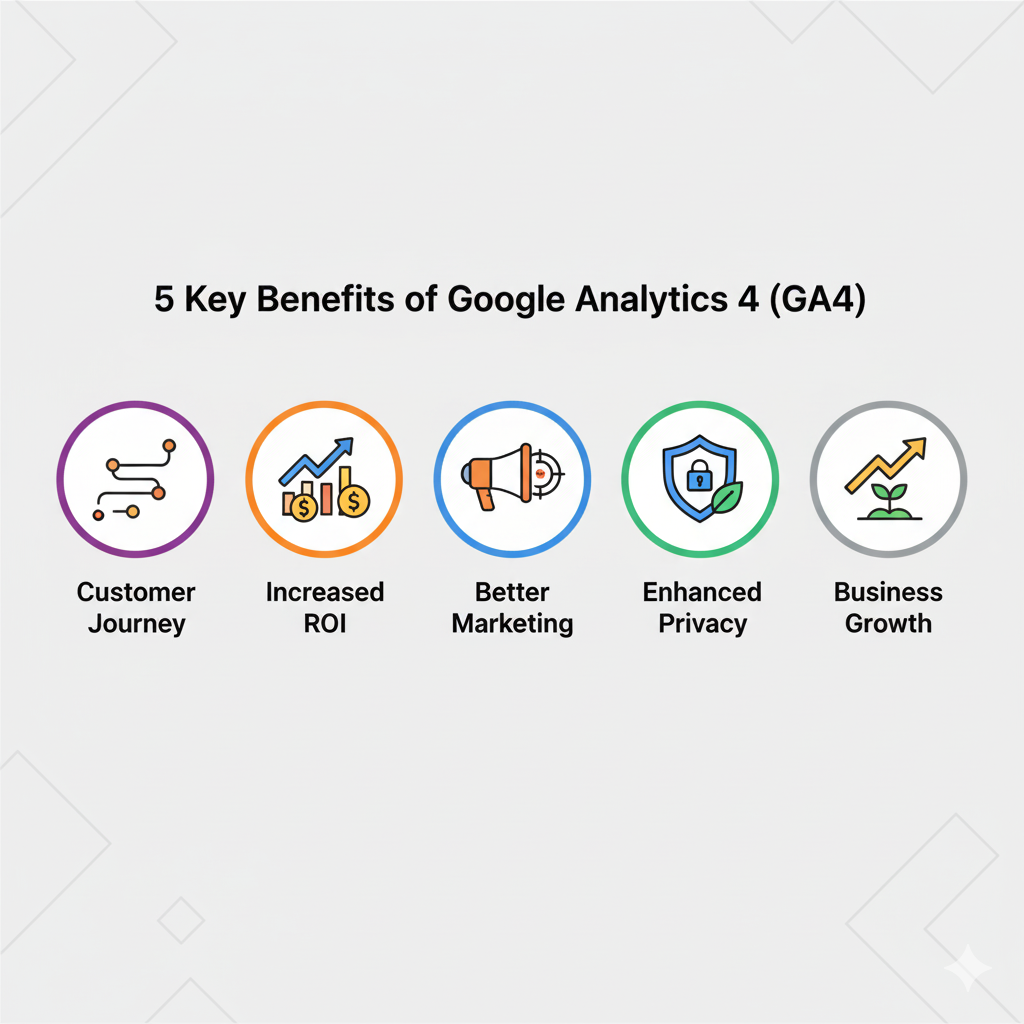 benefits of google analytics 4, ga4 advantages for business, why switch to ga4